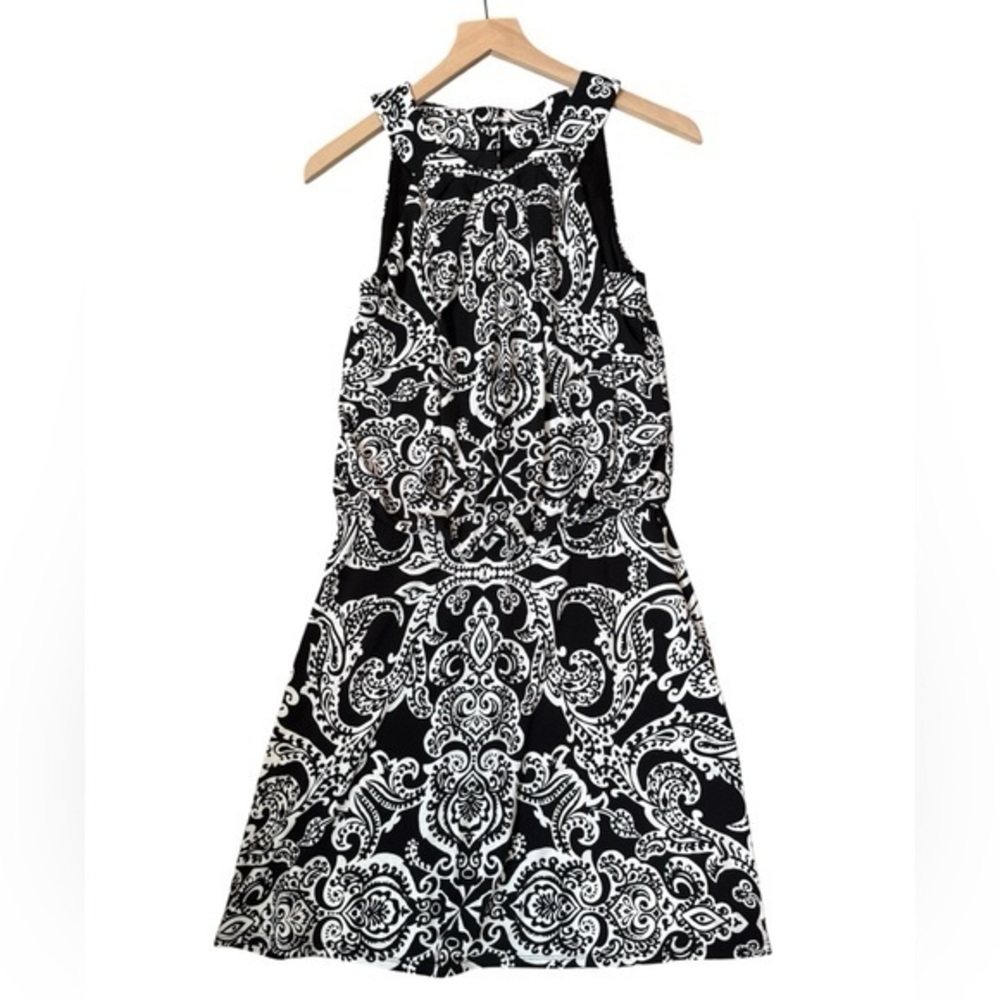 White House Black Market Black and White Sheath Mini Dress